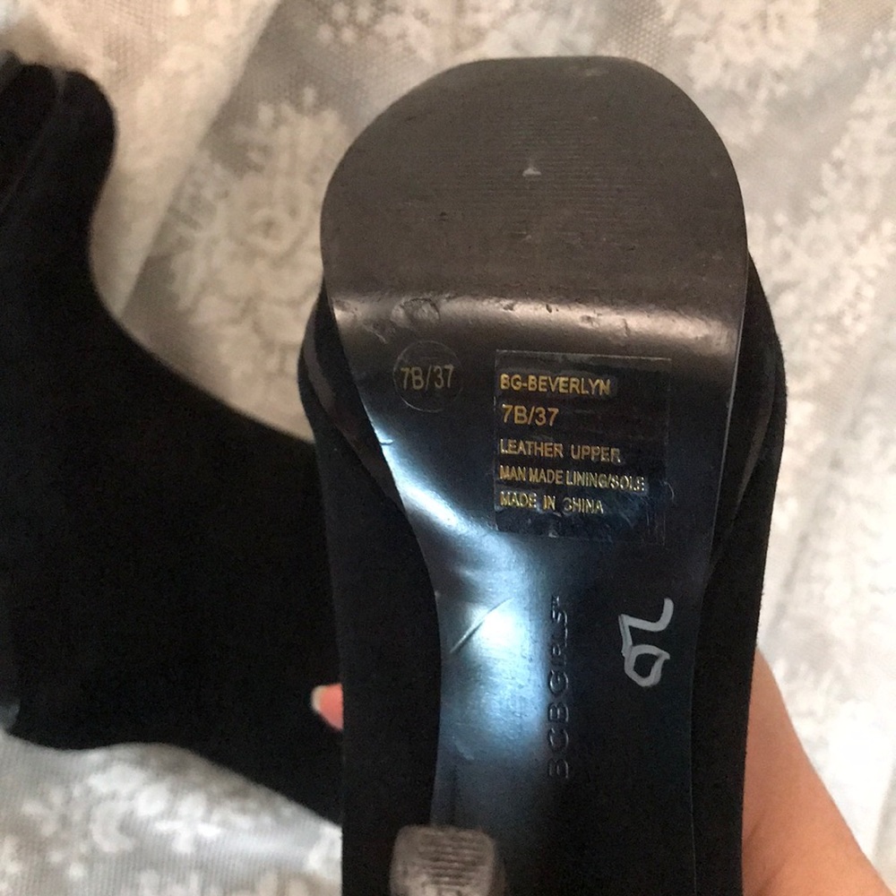 BCBG LEATHER SUEDE PLATFORM BOOTS - Picture 10 of 12